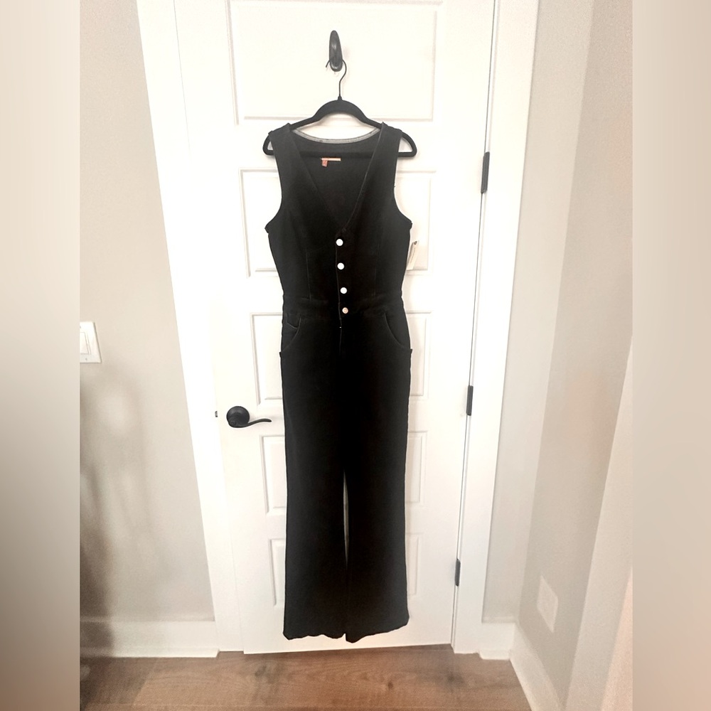 Black Denim Jumpsuit